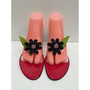 Oliver women size 39/9  synthetic upper/leather sole  slip on slides pink sandal